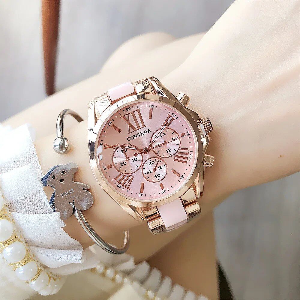 Luxury top brand women's watch, simple stainless steel, stylish, elegant quartz watch for women, parallel import