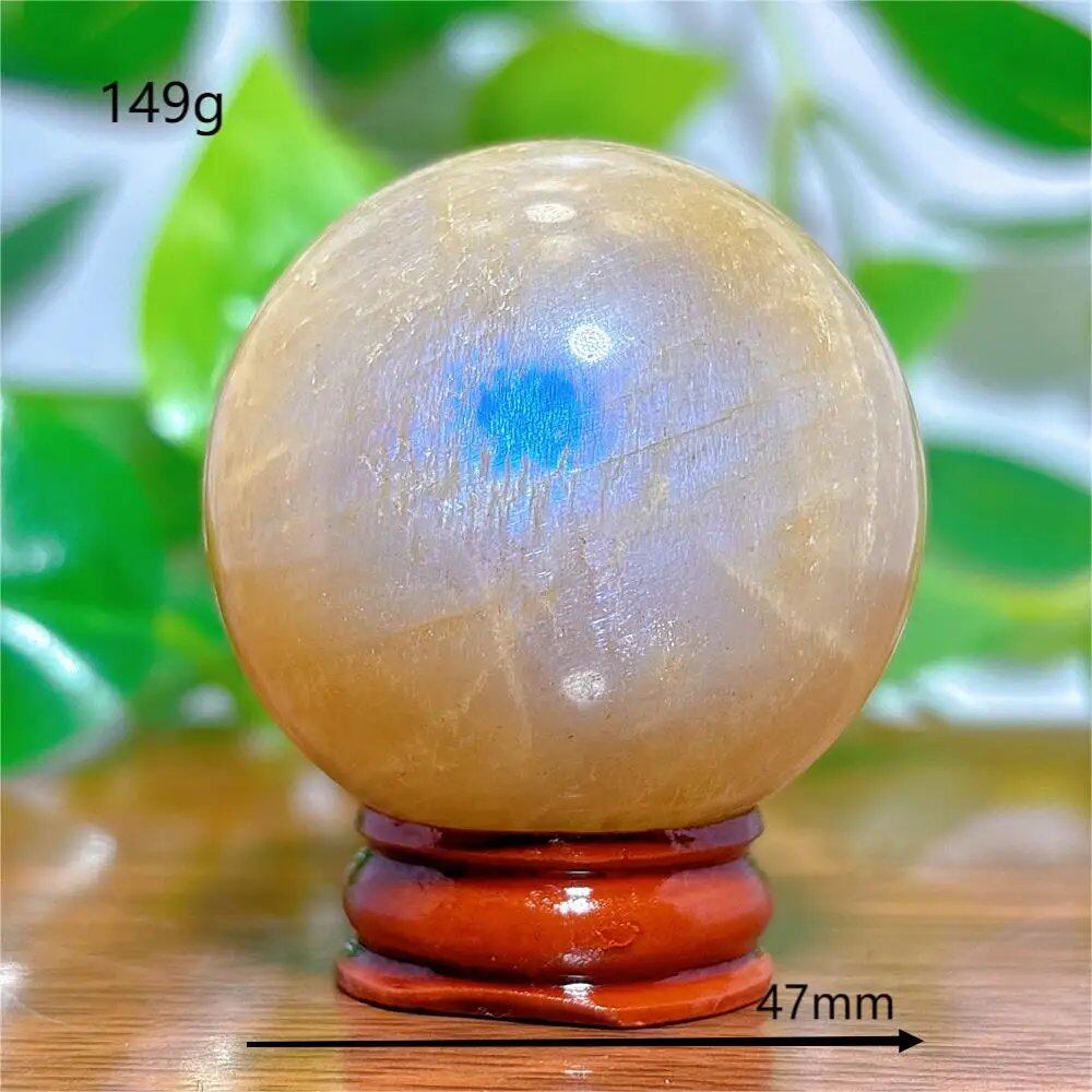 Moonstone Sphere Crystal, Natural Quartz Stone, Home Decor, Mineral, Reiki, Craft, Gift, Energy, Healing, Spiritual, Love, with Stand, Parallel Import