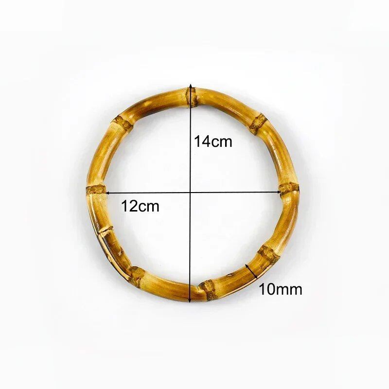 Set of 1, 2, or 4 Deep Peel Natural Bamboo Bag Handles, 7-18cm, for Women's Handbags and Pouches, Handmade DIY Bag Accessories, Size: Parallel Import