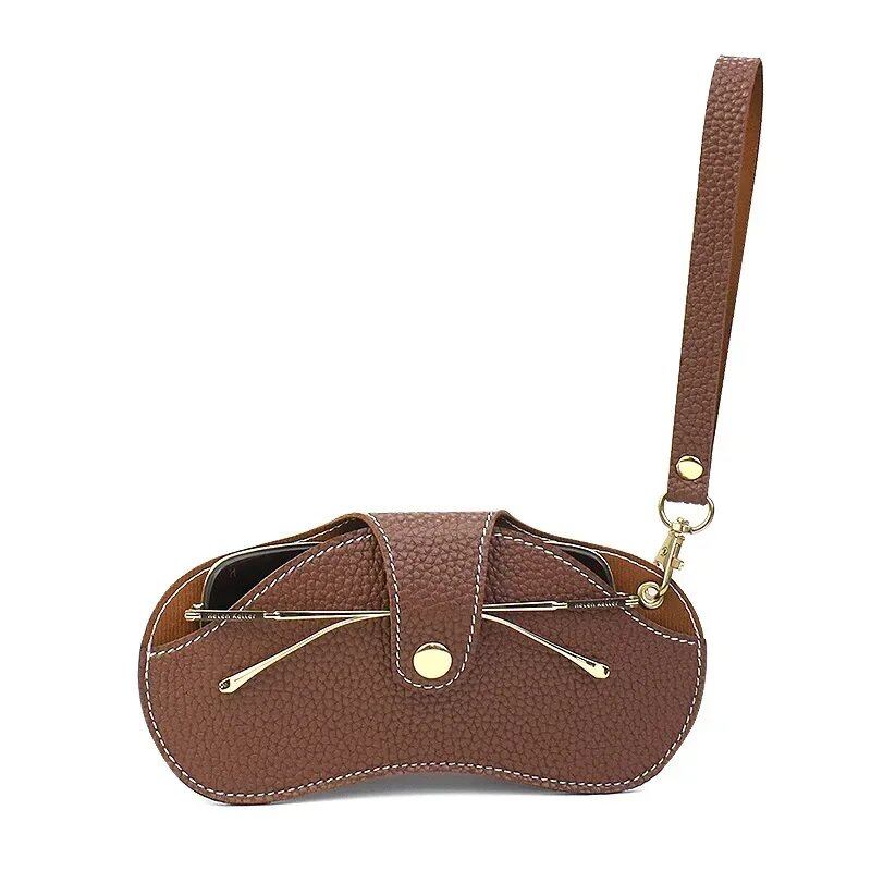 **Stylish PU Leather Eyeglass Case, Portable, Hanging, Sunglasses Storage, Protective Cover**; Ships from: Parallel Import