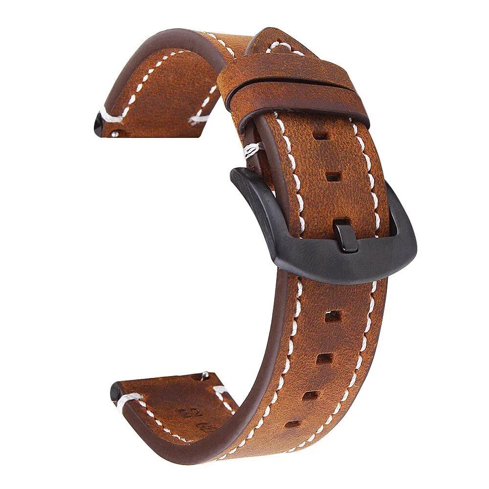 Vintage Leather Strap with Quick Release for Huawei GT2/3, Unisex Watch Band, Bracelet, 18mm, 20mm, 22mm, 24mm, Parallel Import