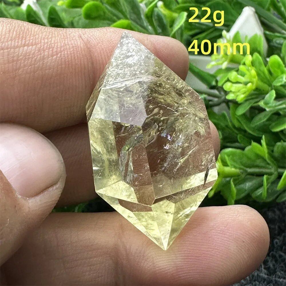 1個 天然シトリンオーラ六角両先端クリスタルワンド スピリチュアル瞑想ヒーリングストーン ホームデコレーション ガーデンフェスティバルアクセサリー カラー: 並行輸入品
