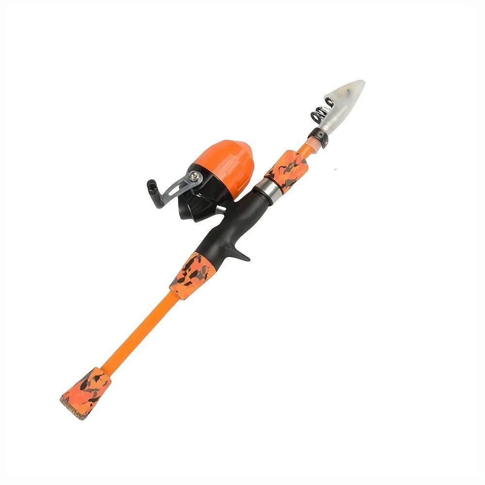 1.5m Portable Telescopic Camouflage Fishing Rod for Kids, Adjustable Rotation Casting Rod, Outdoor Fishing Tool; Ships from: Parallel Import