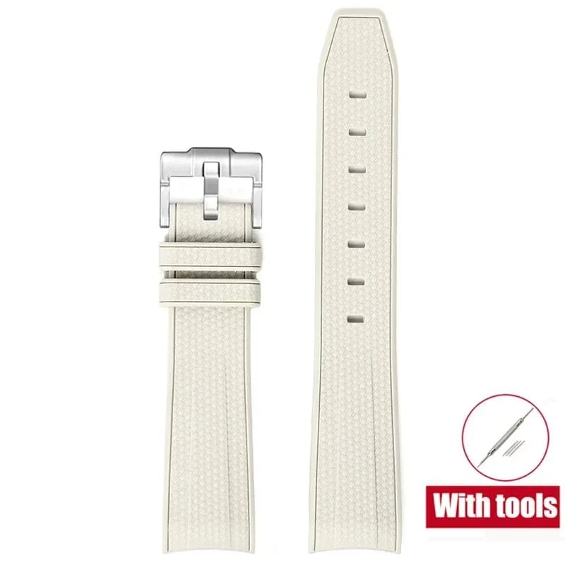 20mm Diving Strap with Curved Ends for Omega and Swatch Moonwatch, Silicone Rubber, Compatible with Rolex, Men's and Women's, Band Color: 20mm; Band Width: 20mm, Parallel Import