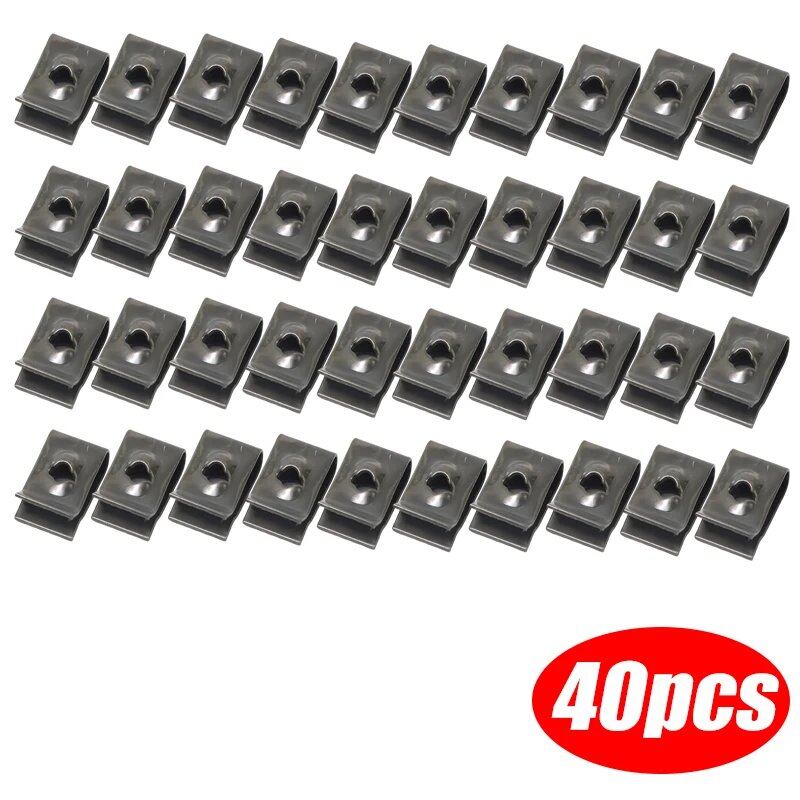 10/20/30/40 Pieces Car Screw Base U-Clips, Car Modification Fasteners, Metal Fender Bumper Protection Clips, Interior Accessories, Color Name: Parallel Import