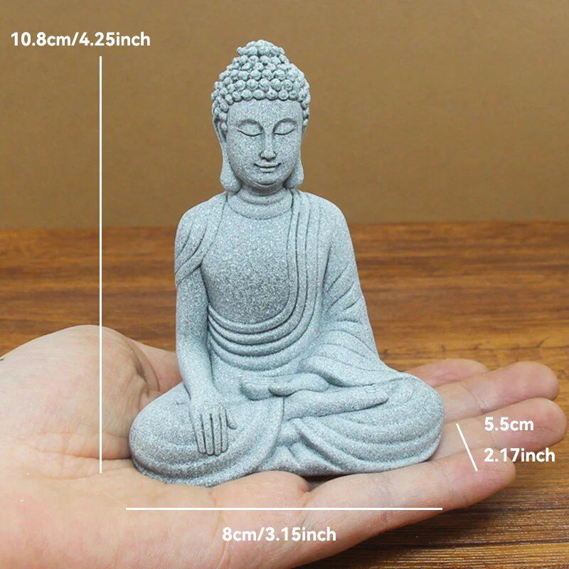 石仏像 小さな僧侶 チベット仏教フィギュア 禅ガーデン ヨガオーナメント 瞑想 ホームアクアリウム装飾 並行輸入品
