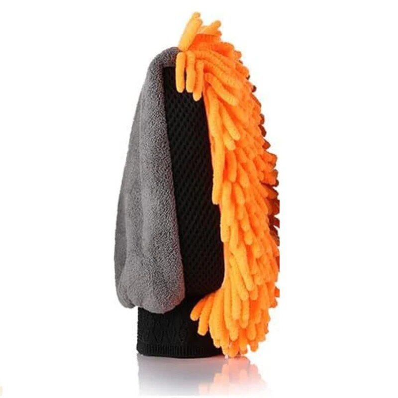 1/5-Count Car Washing Gloves, Waterproof Microfiber Chenille Gloves, Car Cleaning Mitt with Detailing Brush, Auto Care, Double-Sided Gloves, Size: Parallel Import