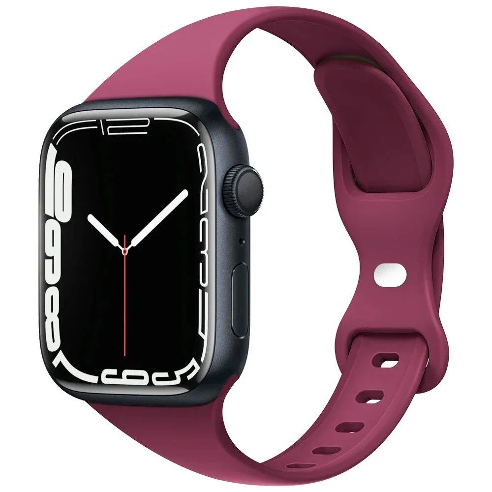 Waterproof Slim Silicone Sport Band for Apple Watch Ultra 49mm/Series 9-8-7 (41mm/45mm/44mm/40mm) - Compatible with iWatch 10 (46mm/42mm) Band Color: mm; Ships from: Parallel Import