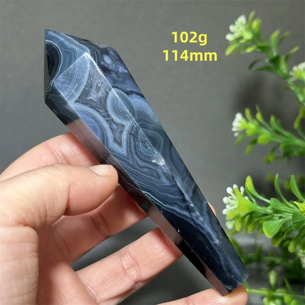 天然ブラックオニキスチップ セプター 超パワー レイキエネルギー チャクラ スピリチュアルヒーリング ウィザード ウィッチクラフト 瞑想 ホームデコレーション ギフト カラー: 並行輸入品