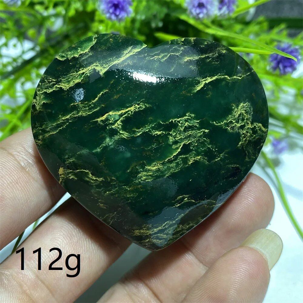 天然水晶 エメラルド原石 ハート型 パームストーン スピリチュアル 瞑想 ヒーリング クリスタル インテリア 並行輸入品