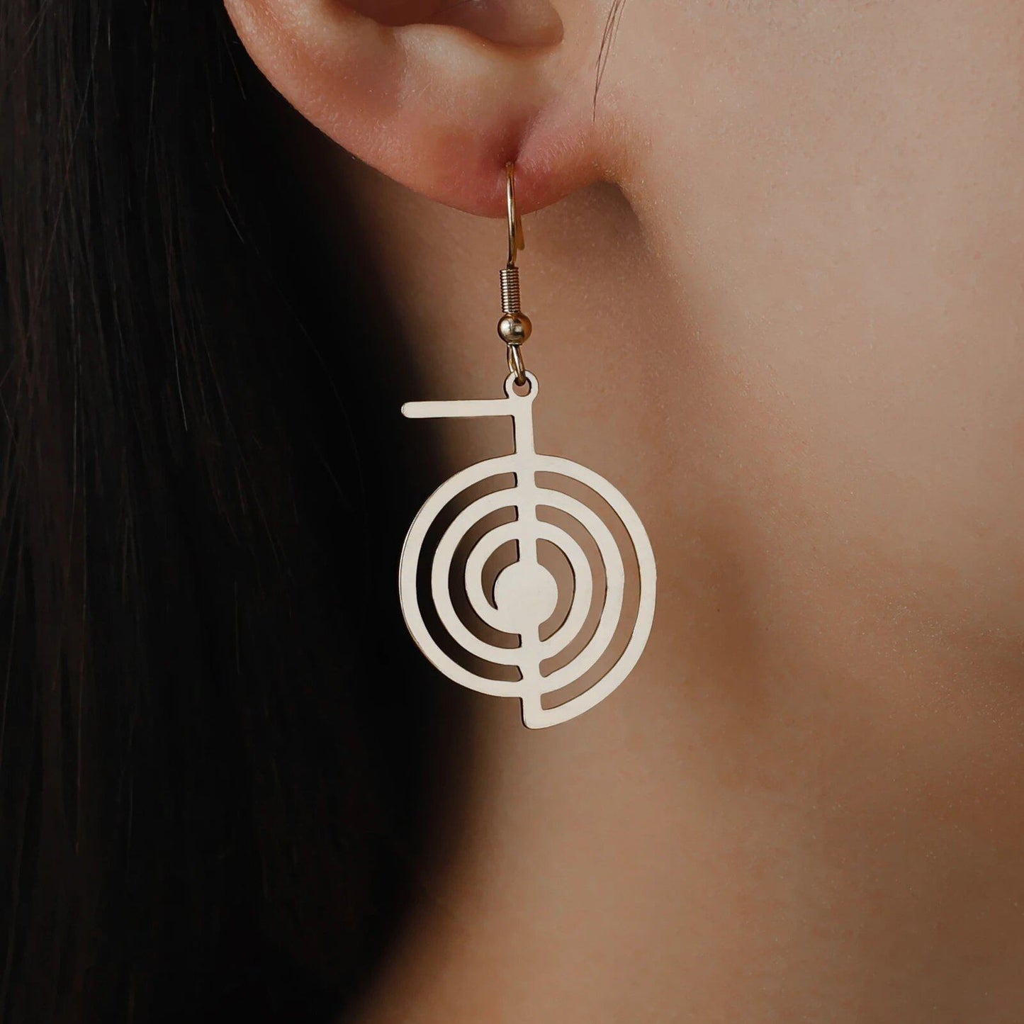 Jesha Yuan Super Lucky Yoga Pendant Earrings, Super Lucky Reiki Power Symbol, Spiritual Healing, Energy, Chi, Power Jewelry, Main Stone Color: Other; Metal Color: Parallel Import