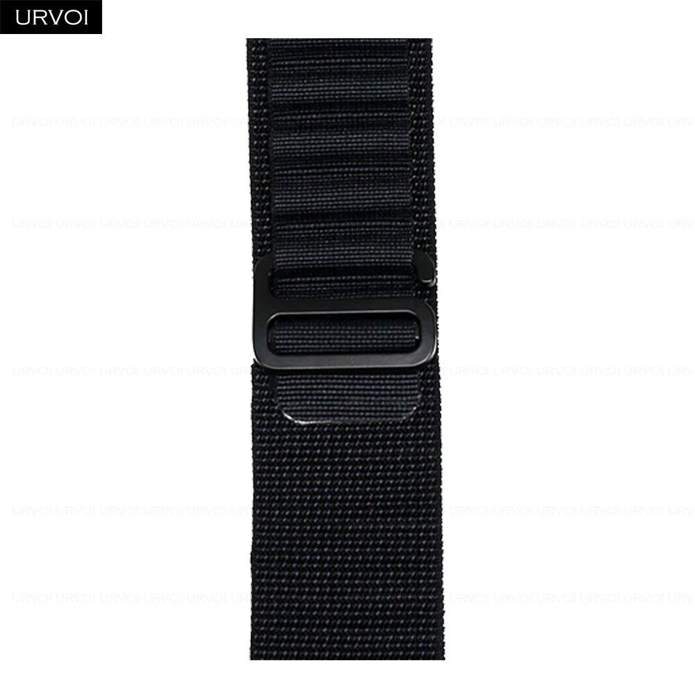 URVOI Apple Watch Ultra 2 Band, Compatible with Series 10/9/8/7/6/SE, Alpine Loop Black, G-Hook Closure, Polyester Woven Cord, Compatible with iWatch 49mm, Band Colors: 44mm, 45mm, 46mm, 49mm, Parallel Import