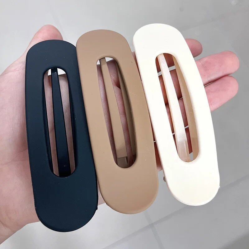 Set of 1, 2, or 3 Korean-Style Frosted Glass Hair Clips for Women, Large Matte Hairpins, Hair Grips, Bang Barrettes, Hair Accessories for Girls, Parallel Import