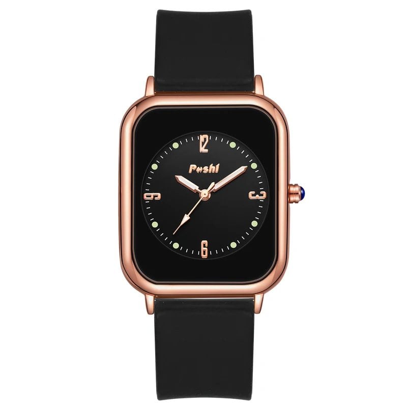 POSHI Fashion Quartz Watch, Original Brand, Women's Watch, Simple Casual Bracelet, Silicone Band, Quartz Watch, Color, Parallel Import