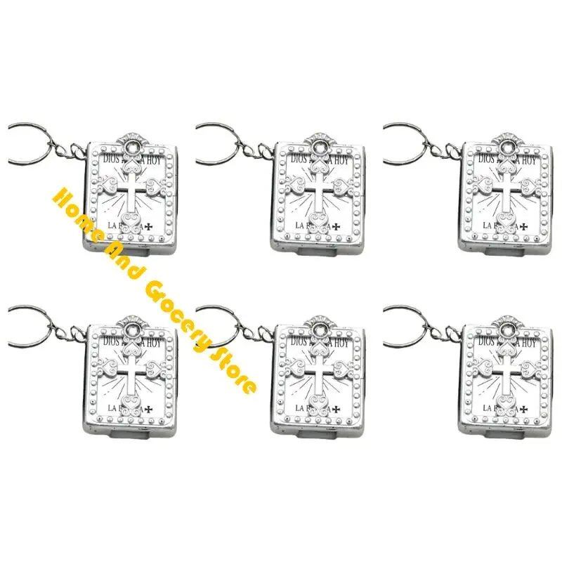 0XXA Religious Faith Miniature Bible Keychains, Set of 6 - Metal Keychains for Keyrings, Bag Charms, and Decorations, for Christians and Spiritual Believers; Ships from: Parallel Import