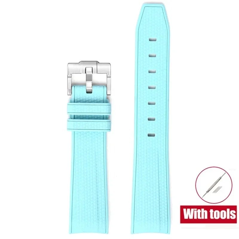 20mm Diving Strap with Curved Ends for Omega and Swatch Moonwatch, Silicone Rubber, Compatible with Rolex, Men's and Women's, Band Color: 20mm; Band Width: 20mm, Parallel Import