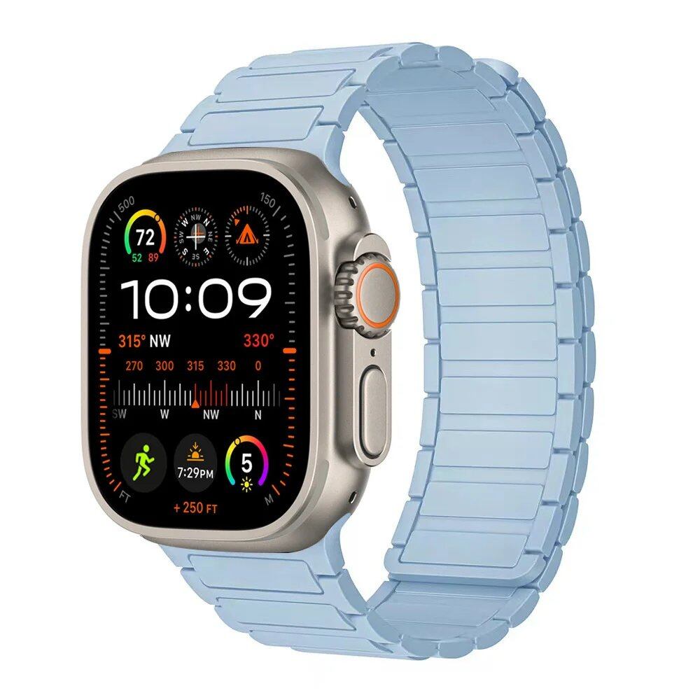 Magnetic Strap for Apple Watch, Silicone Wristband, 45mm, 44mm, 40mm, 46mm, 41mm, 42mm, 38mm, Compatible with iWatch Series 8/7/6/SE/9/10/Ultra 2/49mm, Band Color: mm; Parallel Import
