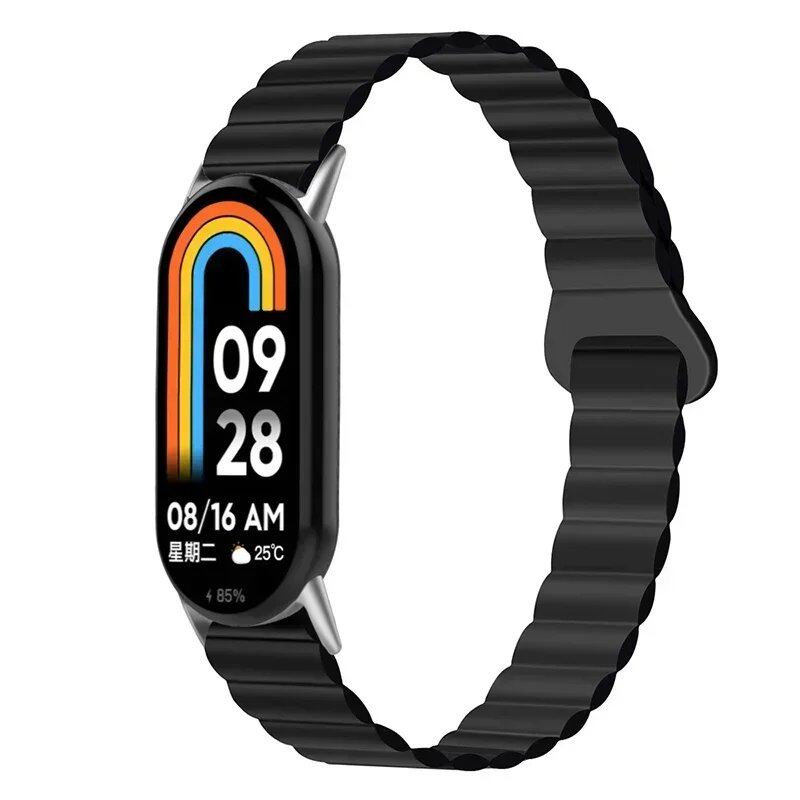 "Xiaomi Mi Band 8/9 Silicone Magnetic Strap, Sports Wristband, Accessory, Bracelet with Watch Case" Band Color: Parallel Import