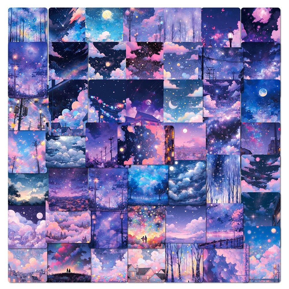 10/30/50 Sheets of Cute INS-Style Starry Sky Decorative Stickers for Scrapbooks, Laptops, Refrigerators, Suitcases, Smartphones, and Cars. Color: Cute. Parallel Import.