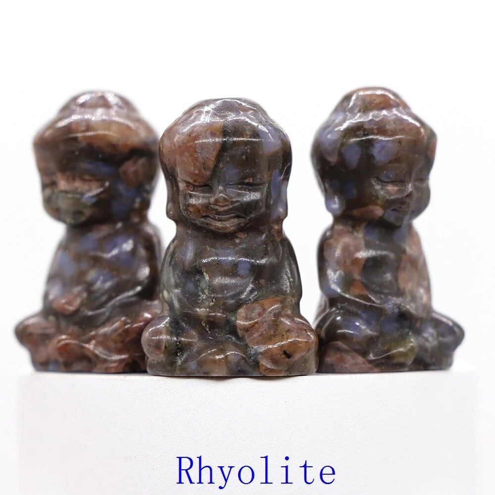 1.2-inch Mini Buddha Statue, Natural Stone Carving, Healing Crystal, Power Stone, Spiritual Craft, Good Luck, Furniture, Interior Accessories, Home Decor, Bulk Sale, Wholesale Size: 1 Piece; Parallel Import