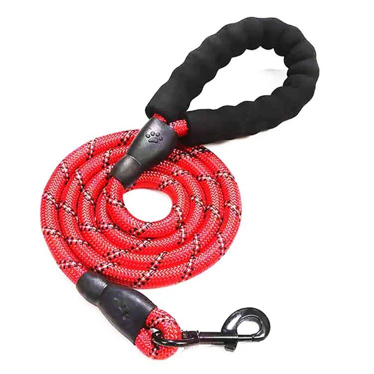1.5-meter nylon dog leash with reflective backing for small, medium, and large dogs. Comfortable soft handle for outdoor walks. Pet accessory. Size: 150cm x 150cm. Ships from: Parallel import.
