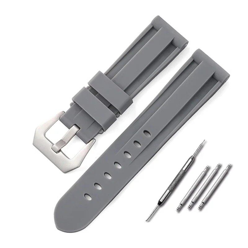 Silicone watch band compatible with Panerai, 20mm, 22mm, 24mm, 26mm, sports replacement strap, compatible with Omega, men's and women's rubber bracelet, band color: mm, parallel import