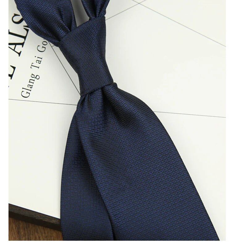 8cm Wide Premium Solid White & Brown Men's Tie, Woven Polyester with Black Ribbon, Perfect for Business, Weddings, and Parties, Cravat, Parallel Import