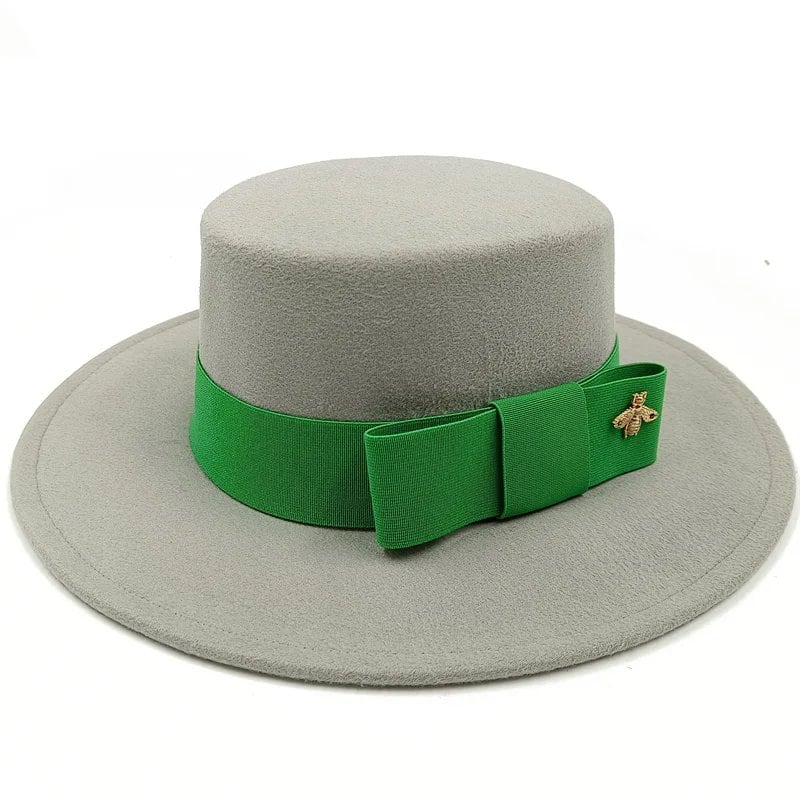 Winter Bowtie Fedora Hat with Textured Surface, Flat Top, and Elastic Band. Red. Men's and Women's Jazz Hat. Sizes: 56-58cm. Ships from: Parallel Import.