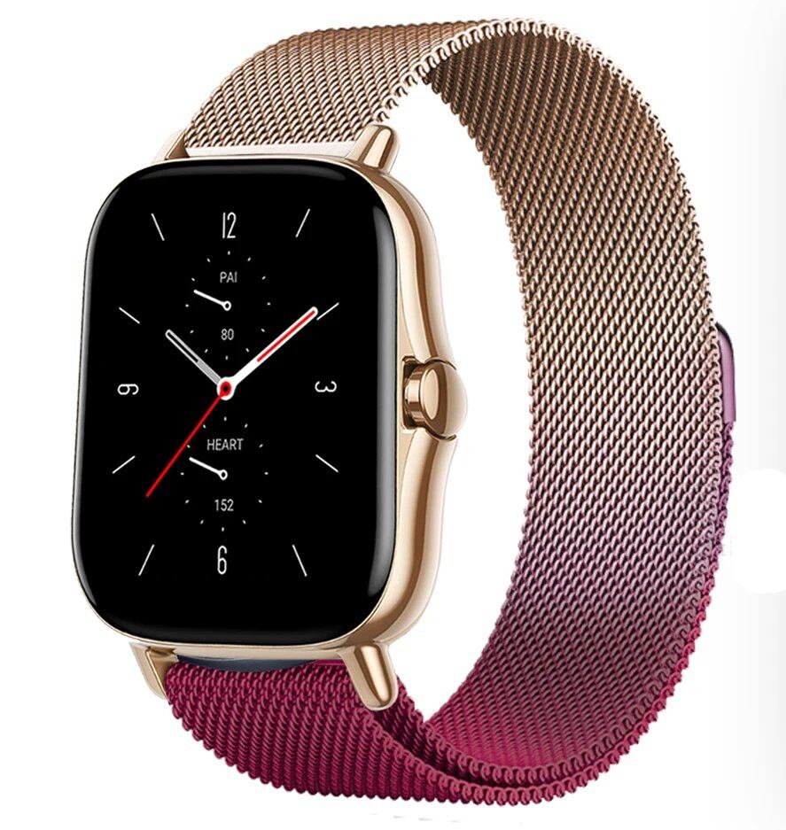 Magnetic Loop Mesh Smartwatch Band for Amazfit GTS/GTR/Bip 5 (Compatible with 20mm/22mm/47mm Watches) - Metal Mesh Strap, Band Color: mm; Ships from: Parallel Import