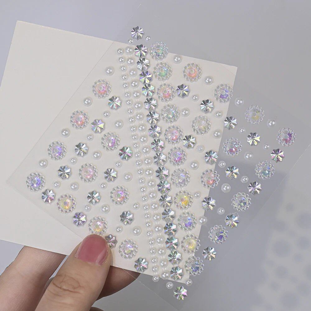 1/5 Random Color Glitter Face Tattoo Stickers for Kids, Sparkly Diamonds, for Costume Parties, Makeup, DIY Tattoo Decals, Parallel Import
