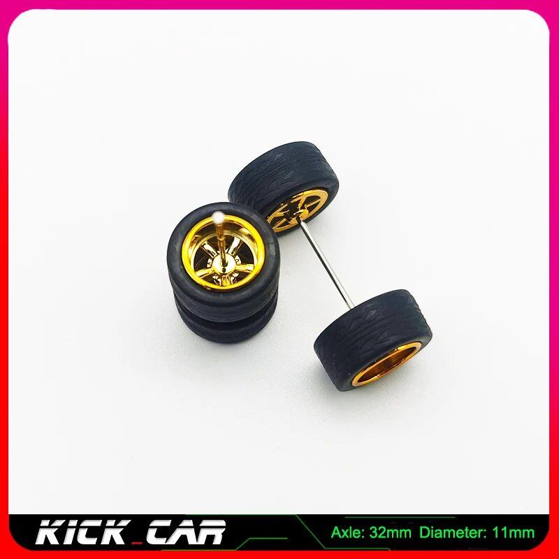 1/64 scale model car wheels with rubber tires, set of 4, ABS plastic, basic conversion parts for Hot Wheels, Tomica, and Mini GT. Color: WTS. Ships from: Parallel import.