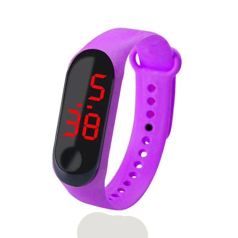 Kids' Fashion Sports Watch, Waterproof LED Digital Wristwatch with Ultra-Lightweight Silicone Slap, Unisex, for Kids and Teens, Parallel Import