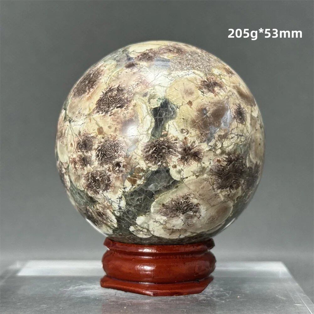 天然グリーン桜瑪瑙水晶玉 ヒーリングオーラ 魔術瞑想スピリチュアルエネルギー ホームデコレーション 並行輸入品