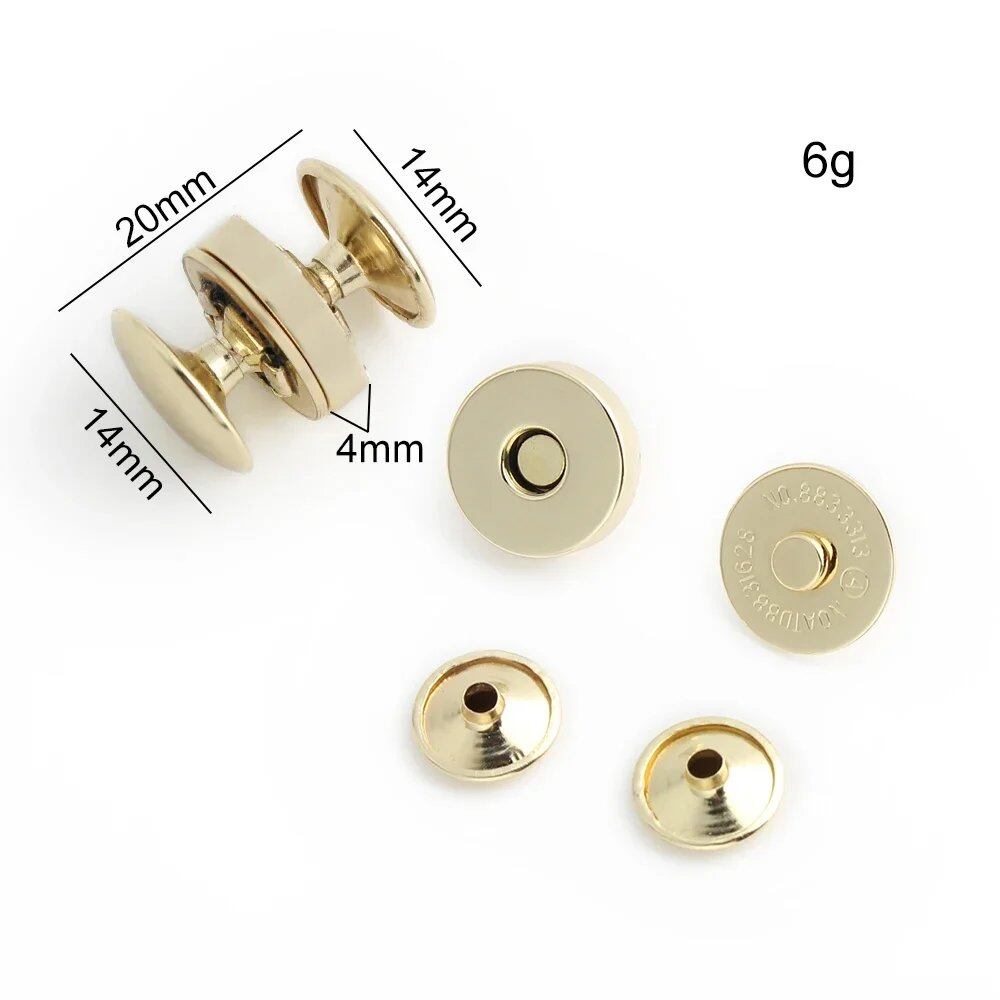 10-100-200 Pieces 14mm/18mm Double-Sided Rivets, Strong Magnetic Snap Buttons for Leather Pouches, Bags, Clothing, and Accessories. Size: Parallel Import.