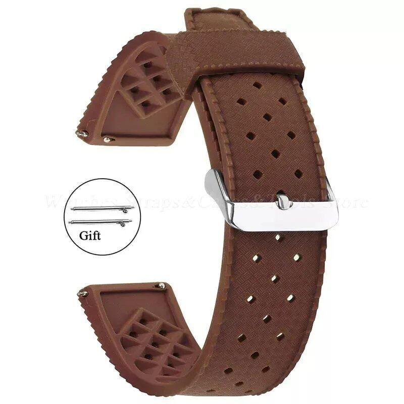 Premium-grade Tropic Silicone Watch Strap, 20mm, 22mm, Seiko, Oris, Omega, Quick Release, Diving, Waterproof, Rubber Bracelet, Band Color: mm, Parallel Import