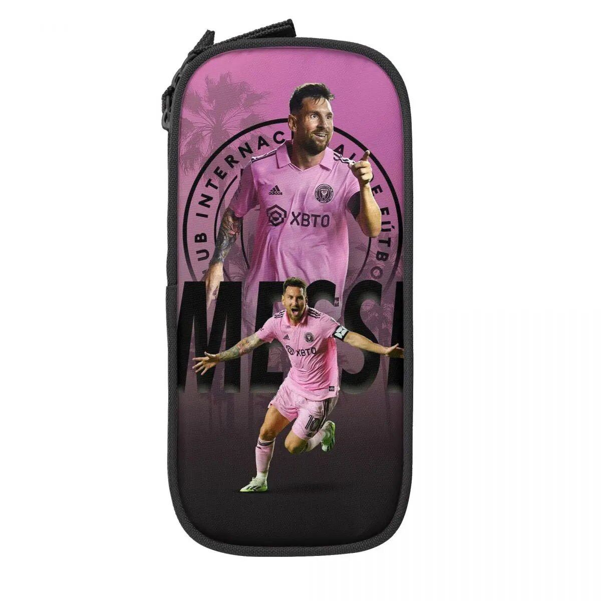 Soccer Messi Pencil Case, Large Capacity, Student Pencil Case, Stationery, School Supplies, Makeup Pouch, Size: L; Parallel Import