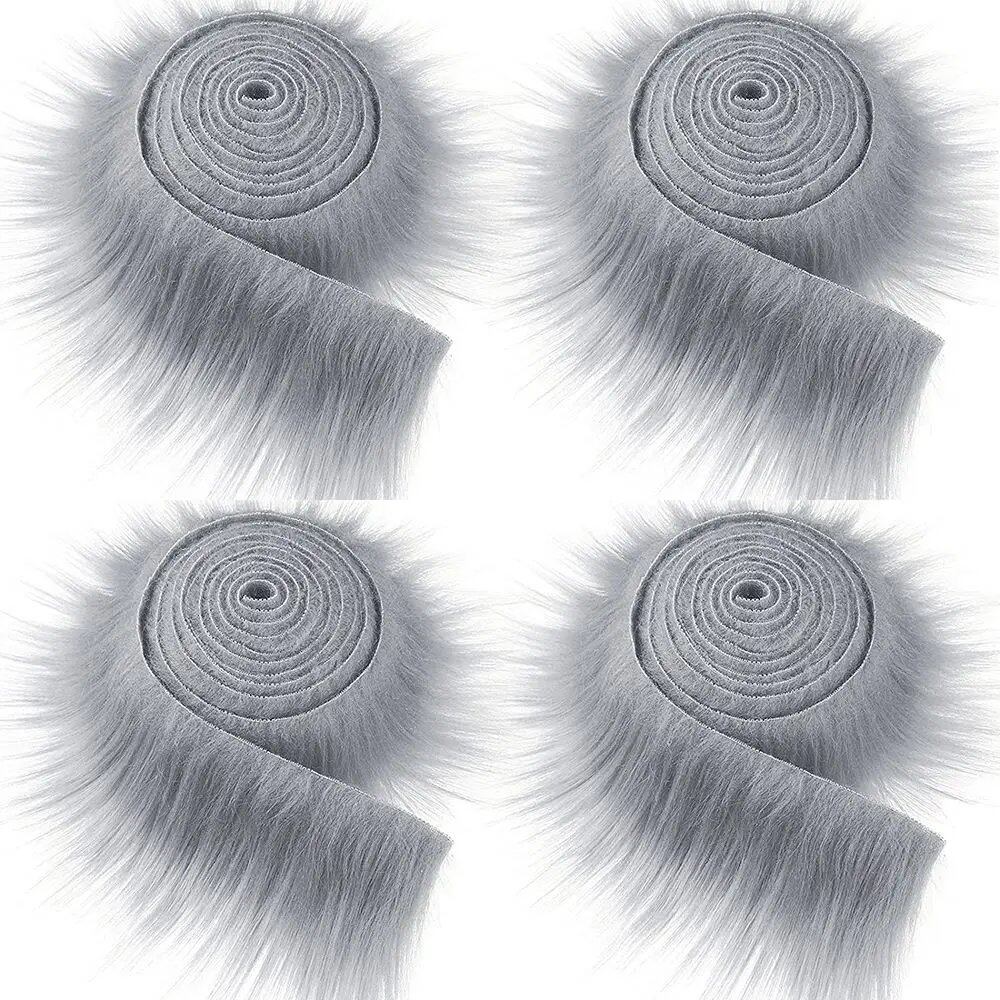 1.5 Meter Faux Fur Ribbon Tape for DIY Sewing, Fluffy Trim, Decorative Fabric, Home Decor, Sewing, Costumes, Striped Plush Fur, Parallel Import