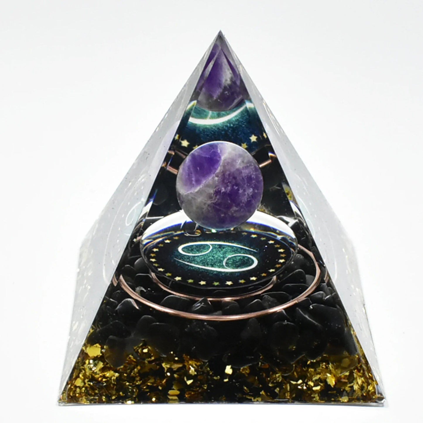 12 Zodiac Signs Orgonite Pyramid, 5cm, Horoscope Healing, Natural Quartz Crystal, Lucky Energy, Chakra, Reiki, Orgonite, Power Stone, Birthday Gift, Parallel Import