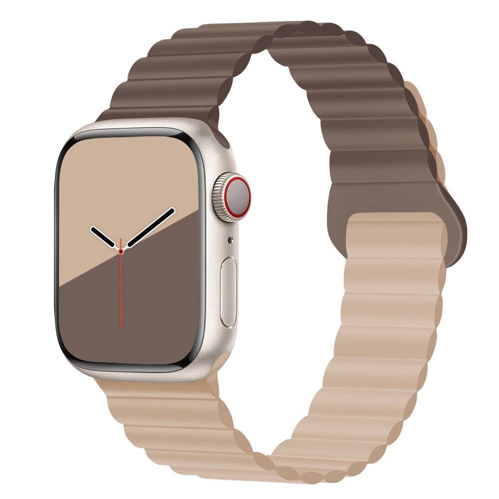 Silicone Loop Magnetic Strap for Apple Watch - Compatible with iWatch Series 8/SE/6/7/Ultra 2/9/10 (44mm/40mm/45mm/49mm/41mm/42mm/46mm) - Band Color: mm; Ships from: Parallel Import