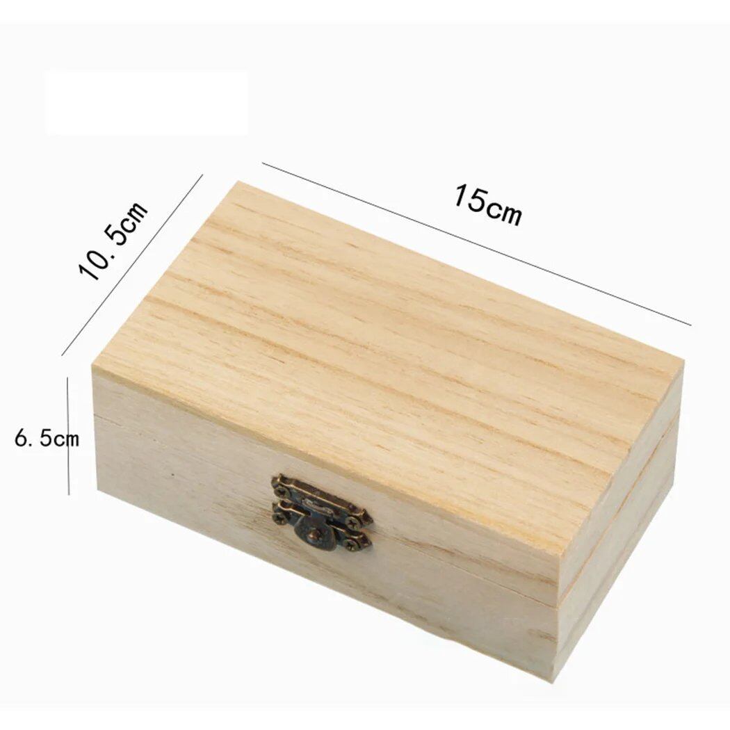1/3-Piece Log-Colored Scotch Plain Wooden Square Hinged Storage Box, Craft Gift Box, Handmade Case, Storage Organizer, Parallel Import