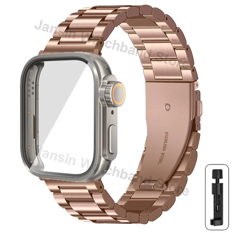 Huawei Watch Fit 4 Pro / Fit 3 / Fit 4 Pro Ultra Rugged Case + Stainless Steel Band Metal Wristband Accessory Band Color: Parallel Import
