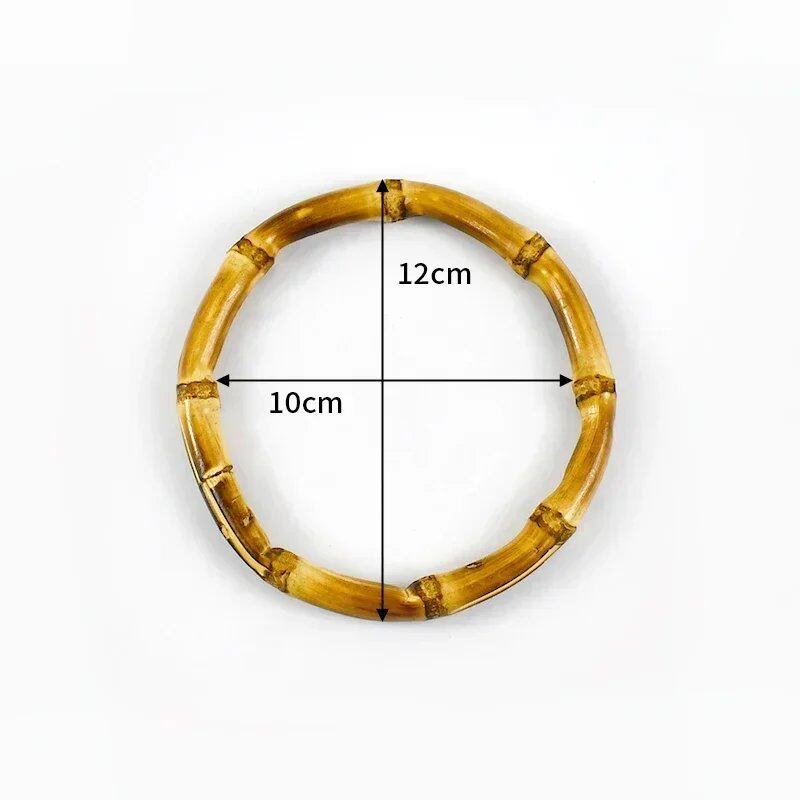 Set of 1, 2, or 4 Deep Peel Natural Bamboo Bag Handles, 7-18cm, for Women's Handbags and Pouches, Handmade DIY Bag Accessories, Size: Parallel Import