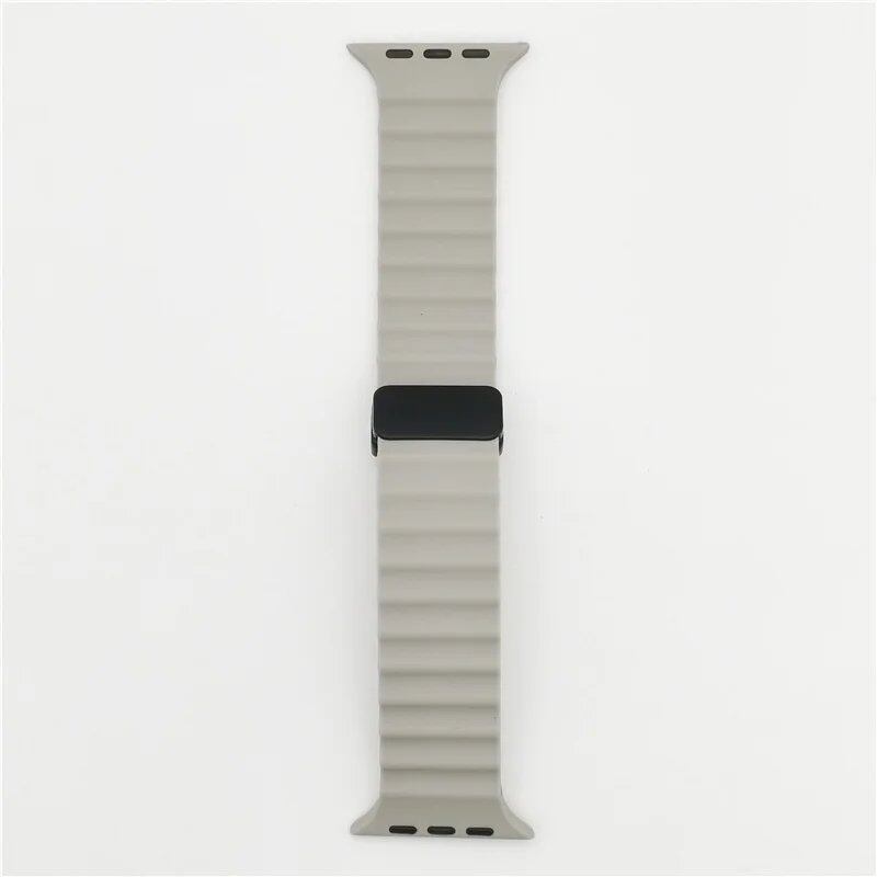 Magnetic Buckle Strap for Apple Watch - Compatible with Ultra 2/SE/Series 3-9, 49mm/45mm/44mm/40mm/41mm/38mm/42mm Silicone Bracelet, Band Color: mm, Parallel Import