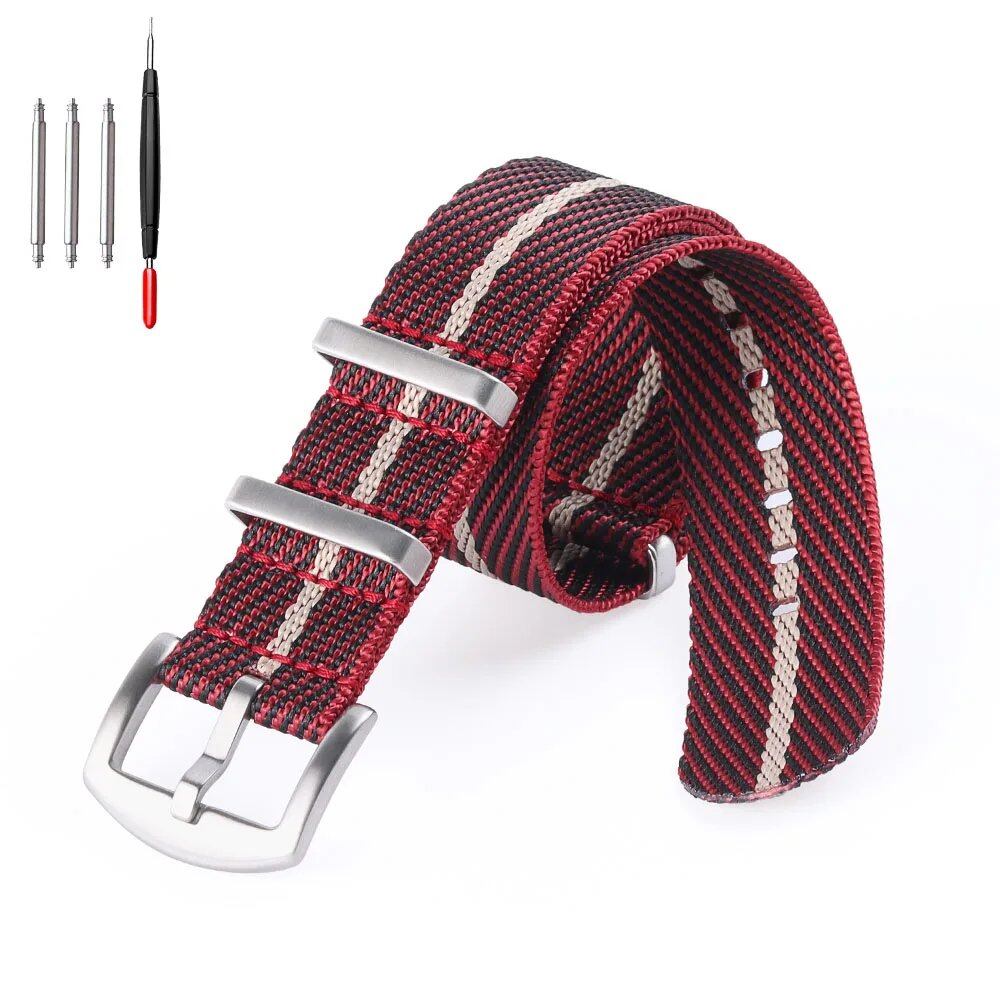 Premium Military Strap - 18/20/22mm Nylon Watch Band for Tudor and Seiko - Compatible with Rolex and Omega 007 - Men's and Women's Fabric Bracelet, Band Color: mm, Parallel Import