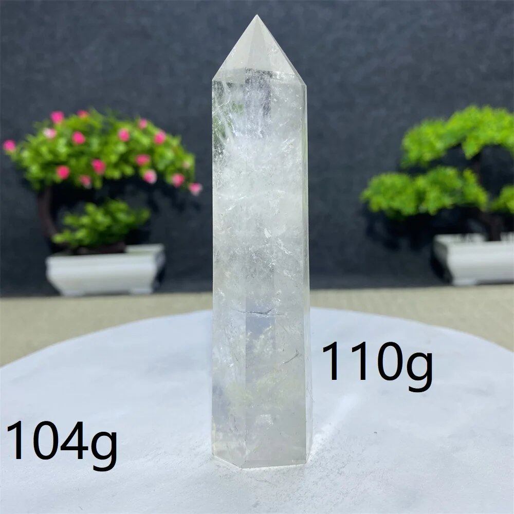 白水晶タワーワンド 六角オベリスク 研磨工芸品 天然原石 ミネラル標本 スピリチュアル瞑想ヒーリング 並行輸入品