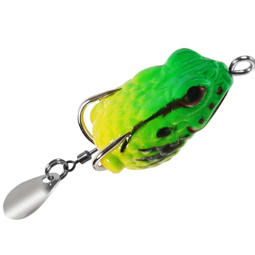 Pack of 5 Mini Frog Soft Baits, 25mm, 3g, Double Hide Hooks, Fishing Lures, Bionic Sequin Frog Baits, Artificial, Realistic Thunder Frog Lures, Size: Parallel Import