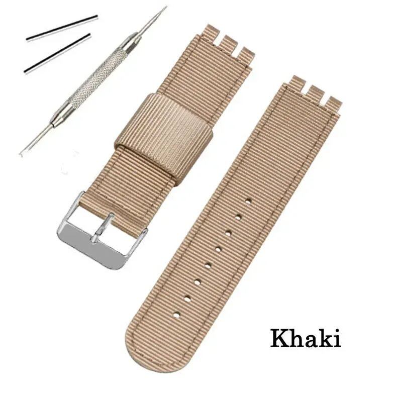 17mm, 19mm, 20mm Nylon Fabric Watch Band for Swatch, Bracelet, Wristband, Replacement Strap for Men and Women, Sports Watch Accessories, Size: mm, Parallel Import