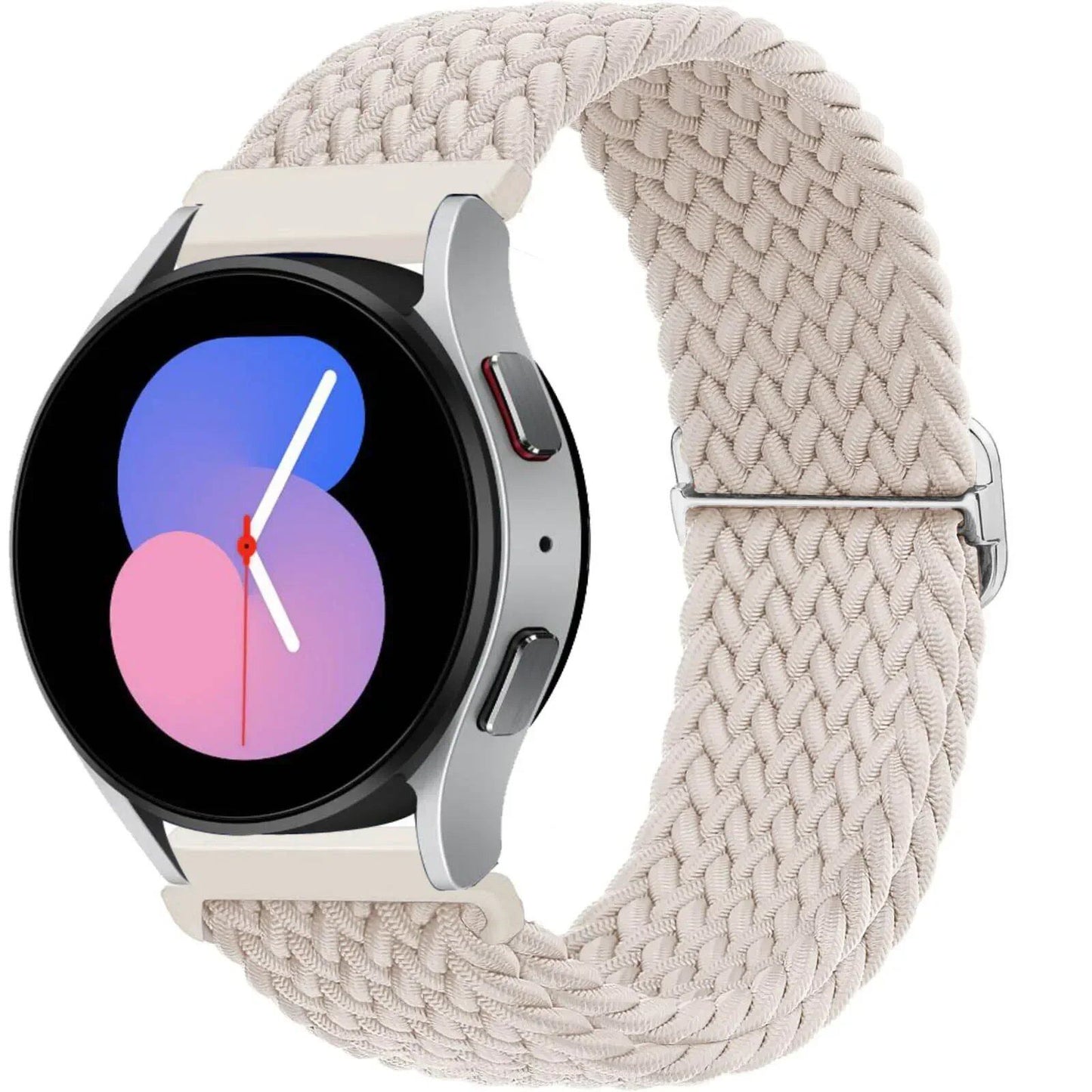 Compatible with Samsung Galaxy Watch 7, 6, 5, and 4 (40mm, 44mm, 6 Classic, 43/47mm), 20mm and 22mm nylon straps. Compatible with Huawei Watch 3 and 4 Pro, Solo Loop woven bands. Band Color: mm; Ships from: Parallel Import.