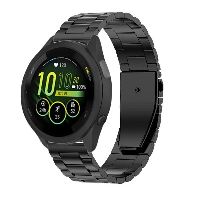 Compatible with Garmin Forerunner 55/265/965/165/255/955/Venu 3/2/Active 5/Vivomove Trend, 22mm, 20mm, and 18mm Metal Stainless Steel Bracelet Bands (Imported)