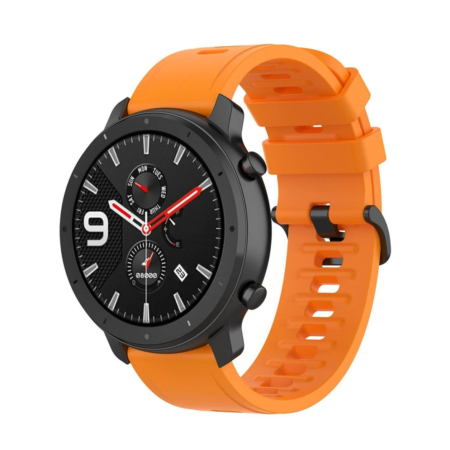Compatible with Amazfit GTR 47mm/2/2e/Stratos 3/GTR 4/3 Pro/GTS 4 Mini/2/2E/3, 20mm/22mm Silicone Band Strap, Replacement Band, Band Color: mm, Universal, Imported
